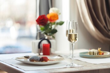 Delight in a romantic dining experience featuring meticulously crafted sushi, fresh ingredients,...