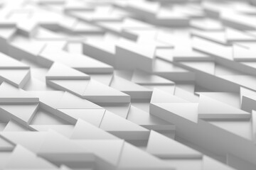 Abstract geometric pattern with interlocking white blocks for modern design. 3d render