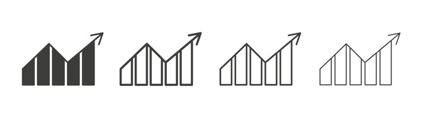 Trend Arrow icons set vectors graphic designs