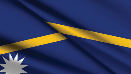 National Background of NAURU Featuring Two Wavy Flags