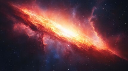 Obraz premium Fiery nebula cosmic explosion, space background, science fiction