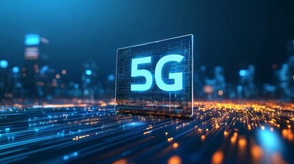 High-speed 5g technology revolutionizing connectivity in urban environments digital media futuristic viewpoint