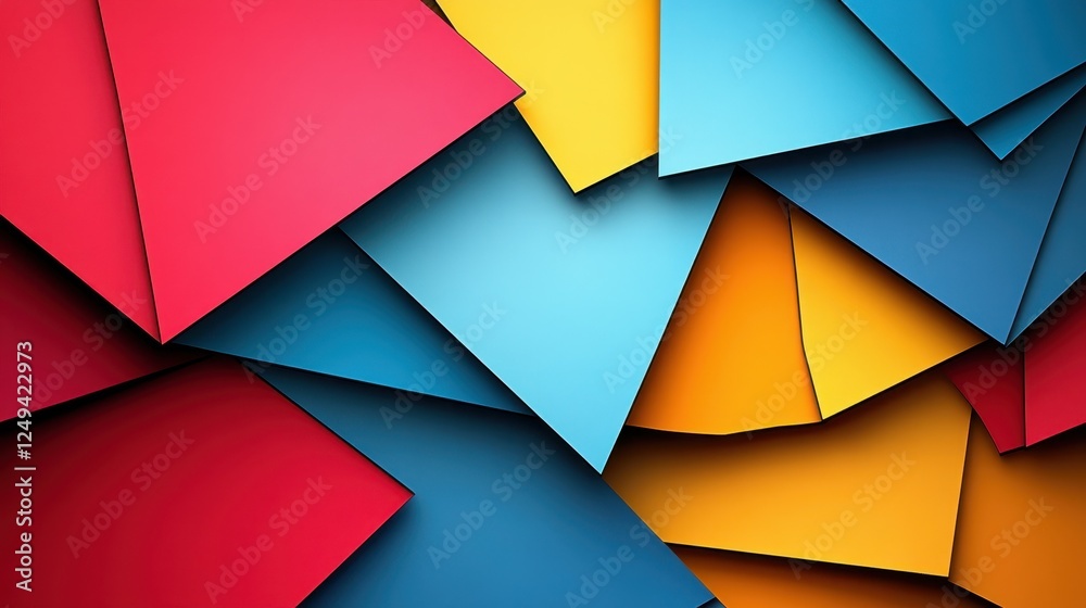 Poster colorful overlapping paper shapes abstract background