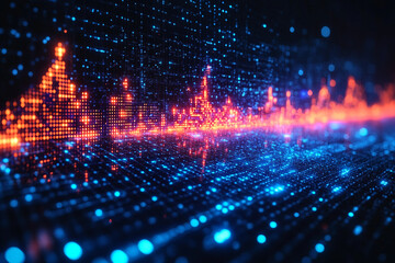 Obraz premium Digital bar charts and graphs generated with AI