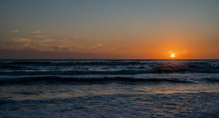 Tyrrhenian Sea. Autumnal sunset