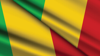 National Background of MALI Featuring Two Wavy Flags