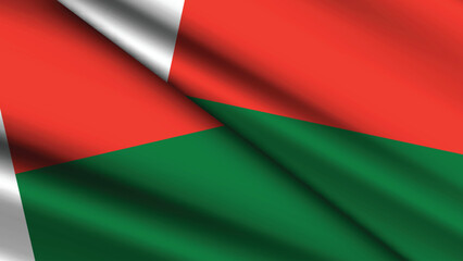 Fototapeta premium National Background of MADAGASCAR Featuring Two Wavy Flags