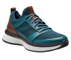 Stylish Blue and Brown Athletic Sneaker with Modern Design