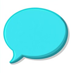 A vibrant blue speech bubble icon, symbolizing communication and dialogue, designed with a modern, glossy finish.