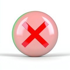 Fototapeta premium A glossy, pink sphere with a red 