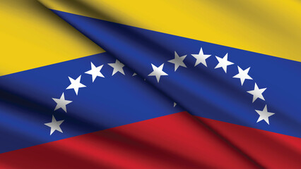 National Background of VENEZUELA Featuring Two Wavy Flags