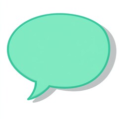 A simple, stylized speech bubble in a mint green color, ideal for adding quotes or dialogue in graphic designs.