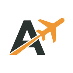 Travel Logo combine with letter A vector template