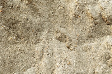 Close-up of fine textured beach sand showing subtle shadows and patterns