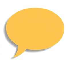 Fototapeta premium A vibrant yellow speech bubble, symbolizing dialogue, communication, or expression, perfect for conveying thoughts or ideas.