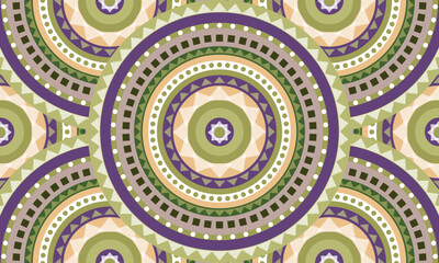 Abstract repeat ethnic circle pattern, seamless pattern