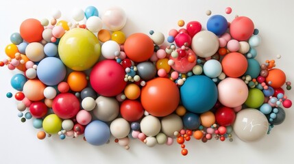 Obraz premium Cluster of Colorful Balloons Ascending Into the Sky During a Festive Celebration on a Bright Sunny Day