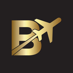Travel Logo combine with letter B vector template