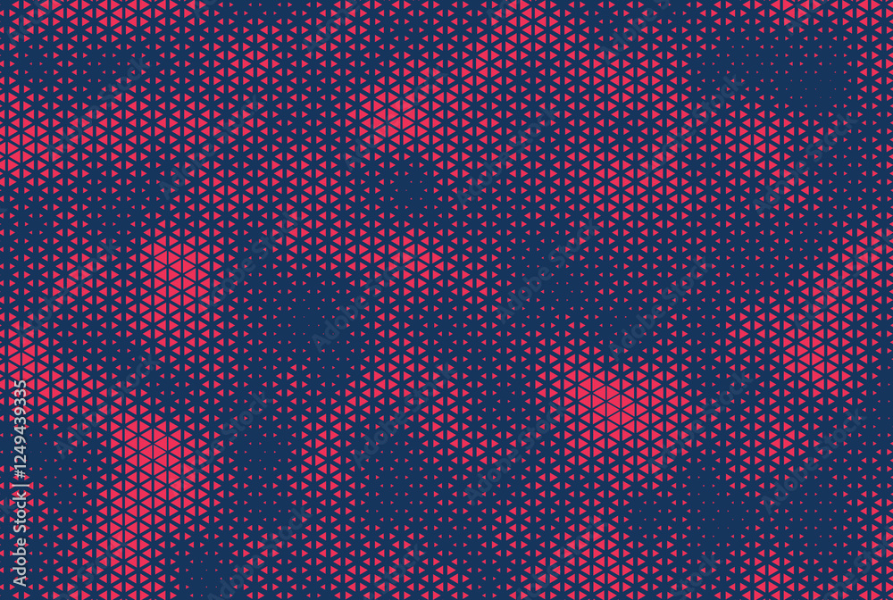 Aufkleber Triangle Vector Abstract Geometric Technology Background. Halftone Triangular Retro 80s Simple Pattern. Minimal Style Dynamic Tech Wallpaper.