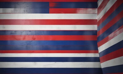 Fototapeta premium Red and blue striped background with white three horizontal stripes of equal size, national symbol, stripes, colors