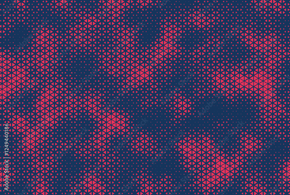 Aufkleber Triangle Vector Abstract Geometric Technology Background. Halftone Triangular Retro 80s Simple Pattern. Minimal Style Dynamic Tech Wallpaper.
