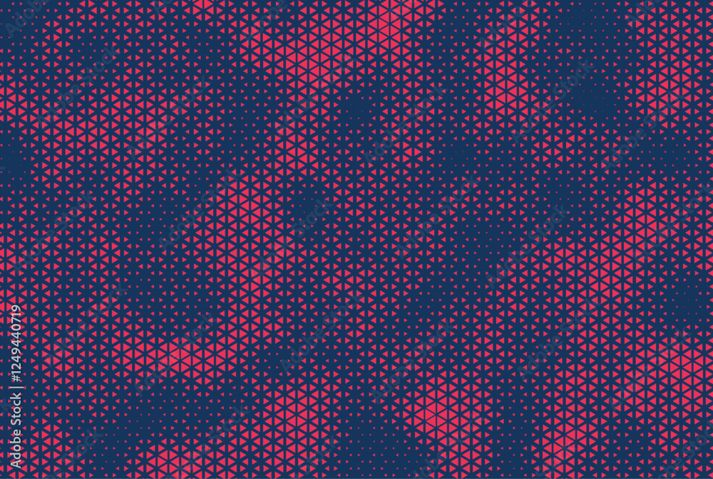 Poster Triangular Halftone Texture Retrowave Vector Geometric Technology Abstract Background. Half Tone Triangles Retro Colored Pattern. Minimal 80s Style Dynamic Tech Structure Wallpaper