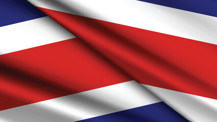 National Background of COSTA RICA Featuring Two Wavy Flags