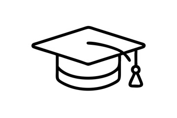 Graduation Hat Cap Flat Icon for Apps and Websites