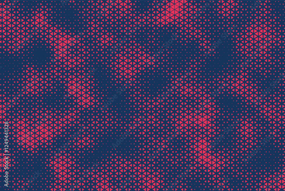 Aufkleber Triangle Vector Abstract Geometric Technology Background. Halftone Triangular Retro 80s Simple Pattern. Minimal Style Dynamic Tech Wallpaper.
