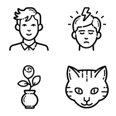 Essential Flat Icon Set Isolated On White Background