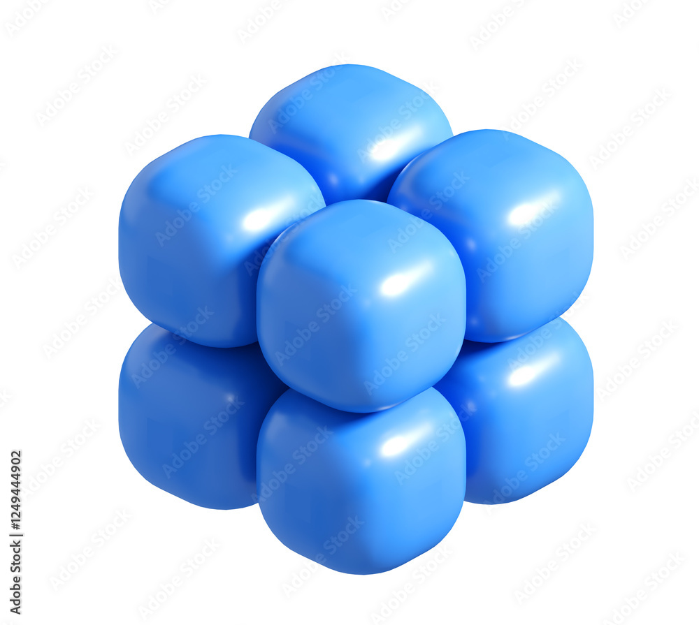 Poster 3d rendering of abstract cube. stylized simple 3d composition