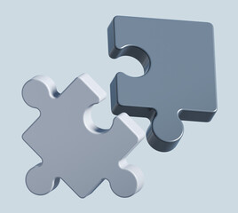 3d rendering of puzzle pieces. 3d illustration for business and finance	