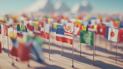 Many flags are shown in this image. A flag with a sombrero on the background. Community concept international. This image displays numerous lifestyle flags.