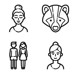 Essential Flat Icon Set Isolated On White Background