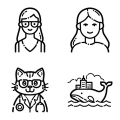 Essential Flat Icon Set Isolated On White Background