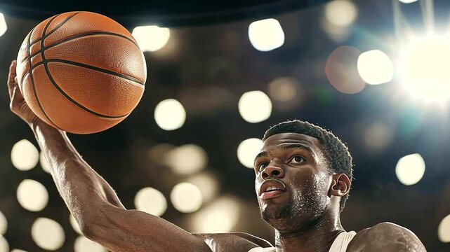 Basketball Player Shooting Basketball in Action