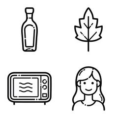 Essential Flat Icon Set Isolated On White Background