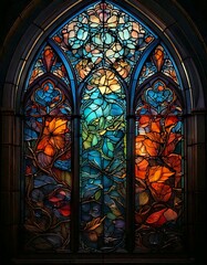 Dark cinematic colors stained glass background