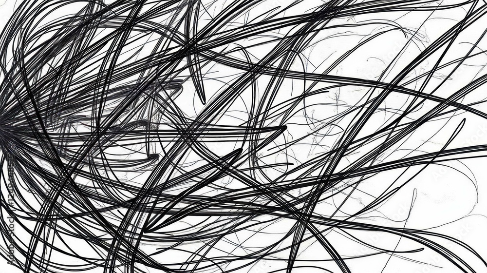 Poster abstract black lines on white background creating dynamic movement