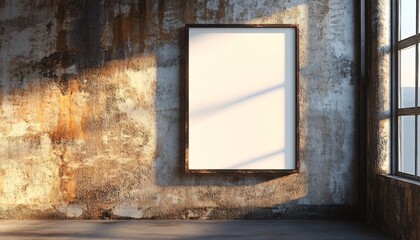 Photo-realistic wall poster frame showcasing a sleek and modern design, perfect for art displays, ideal for artists and designers seeking a professional frame mockup.