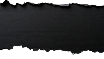torn black pages with uneven texture edges. set of ripped black paper sheets png isolated on transparent background. document or newspaper mockup. 
