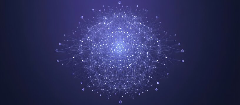 Abstract network sphere, digital data, dark background, tech presentation - Powered by Adobe