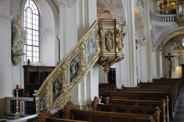 Düsseldorf, Kanzel der St. Andreas Kirche in der Altstadt