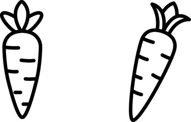 Fresh Farm Carrot Vector Icon – Minimalist Organic Vegetable Symbol for Agriculture and Healthy Eating