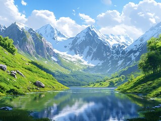 Fototapeta premium Towering Mountain Landscape Breathtaking Autumn Colors Serene Scenic