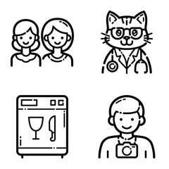 Essential Flat Icon Set Isolated On White Background