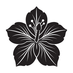 black and white silhouette flower design 