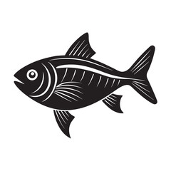 Black fish vector silhouette design