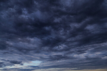 Epic Storm blue sky, dark clouds background texture