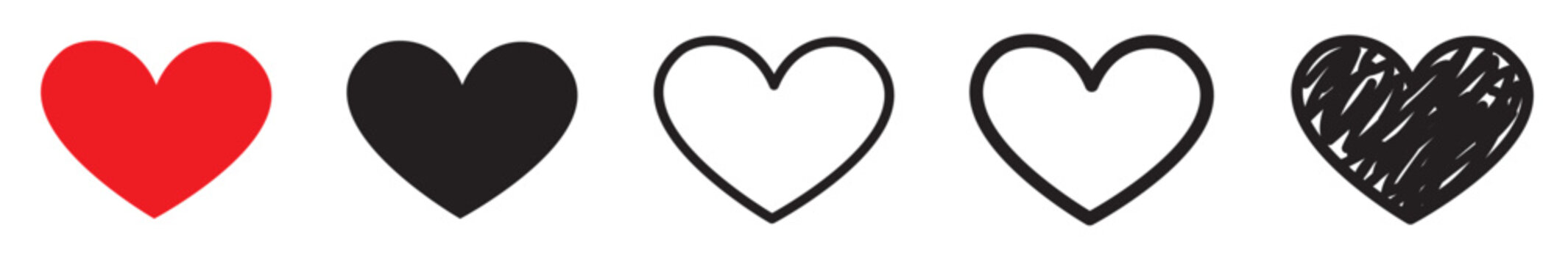 S&eacute;rie de coeurs 1 - Illustration vectorielle